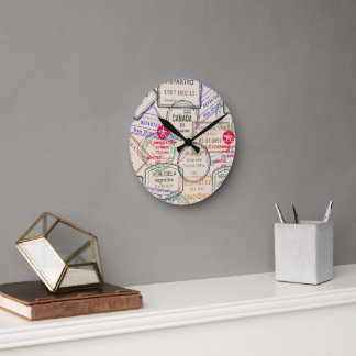 Horloge Ronde Voyage de timbres de passeport
