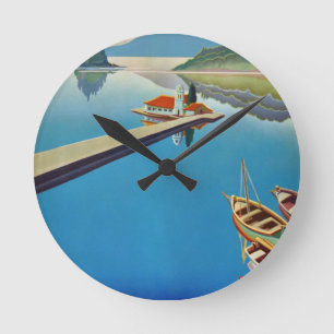 Horloge Ronde Voyage en Grèce vintage - Île de Corfou