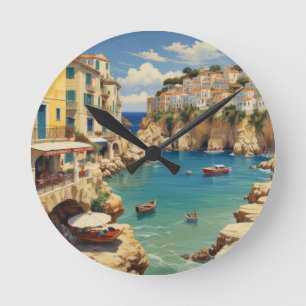 Horloge Ronde Voyage en Grèce vintage - Île de Corfou