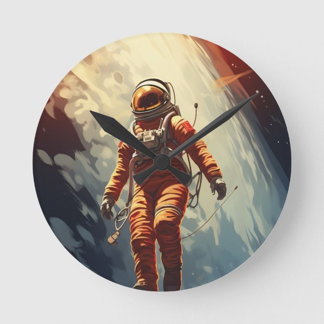 Horloge Ronde Voyage spatial Astronaut (Recto)
