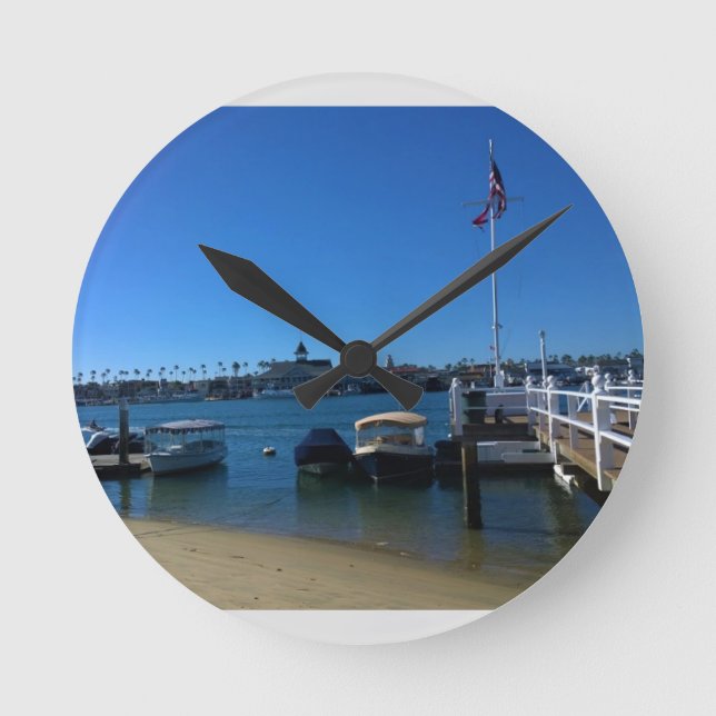 Horloge Ronde Vue de Balboa Island, Newport Beach, Californie (Recto)
