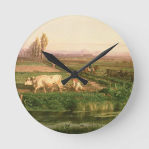 Horloge Ronde Vue de Carditello (huile sur la toile)