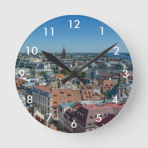 Horloge Ronde Vue de la vieille ville de Riga d'en haut