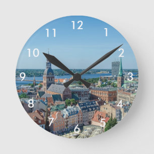Horloge Ronde Vue sur le centre ville de Riga d'en haut