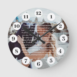 Horloge Ronde Vues Mariages personnalisées