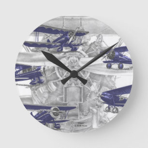 Horloge Ronde Waco biplane