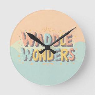 Horloge Ronde Waddle Wonders