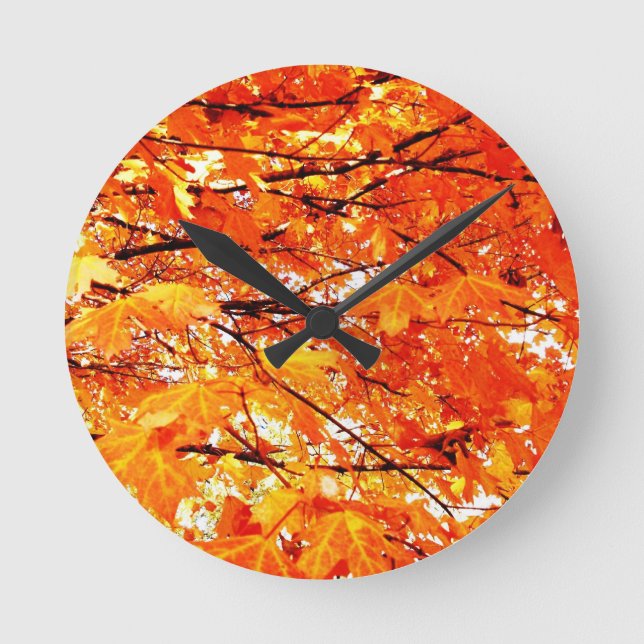 Horloge Ronde Wall Clock Autumn Leaves (Recto)