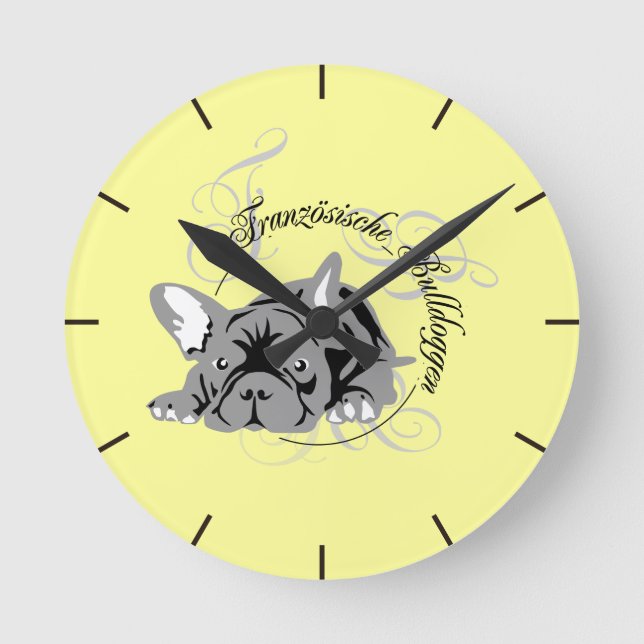 Horloge Ronde Wall Clock French Bulldog (Recto)