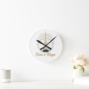 Horloge Ronde Wall Clock - Paris Elegant Eiffel Tower