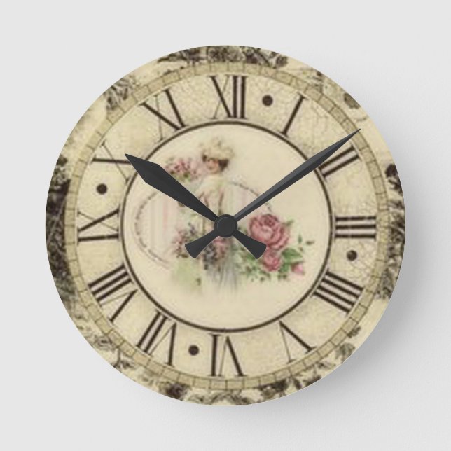 Horloge Ronde Wall Clock/Roses (Recto)