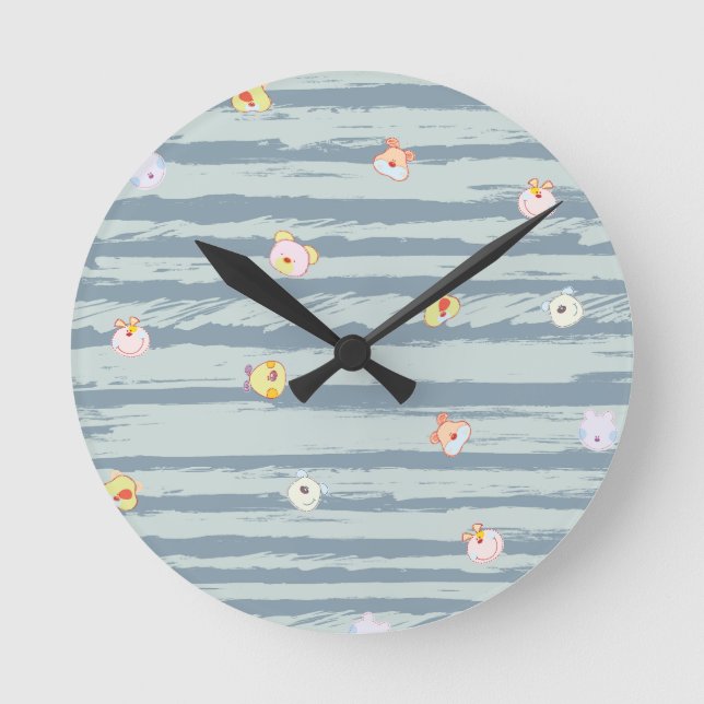 Horloge Ronde Wall Clock – Whimsy Faces (Recto)