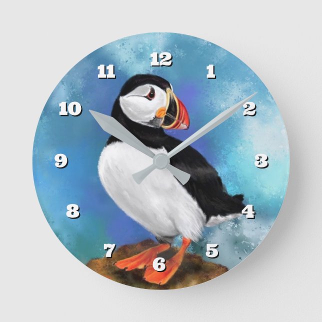 Horloge Ronde Wall Clock with Puffin (Recto)