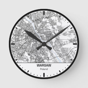Horloge Ronde Warsaw Clock City Line Art