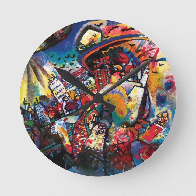 Horloge Ronde Wassily Kandinsky - Art Abstrait Cityscape de Mosc (Recto)
