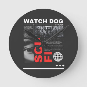 Horloge Ronde Watch Dogs Lancer un oreiller