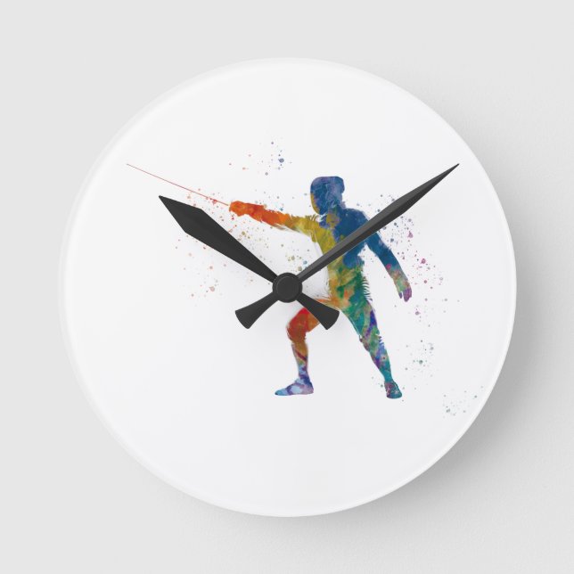 Horloge Ronde watercolor fencing (Recto)