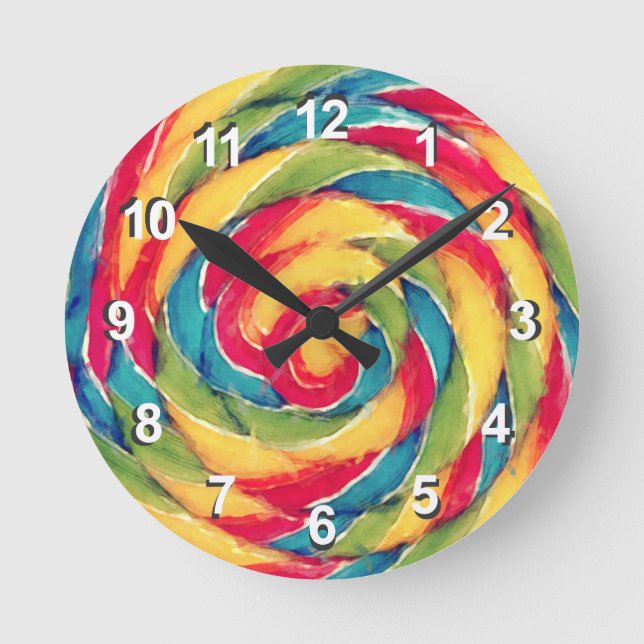 Horloge Ronde Watercolor Rainbow (Recto)