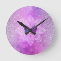 *Watercolor yoga Butterfly Mandala Glitter