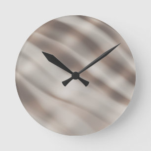 Horloge Ronde Waves of Taupe - Neutral Decor - Fluide Art