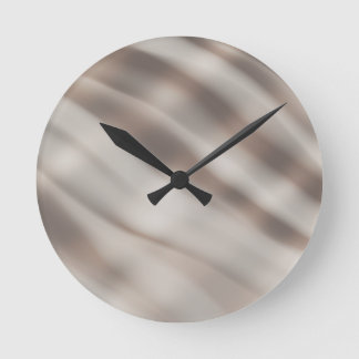 Horloge Ronde Waves of Taupe - Neutral Decor - Fluide Art