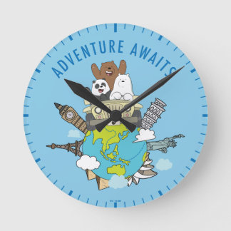 Horloge Ronde We Bare Bears - Adventure Await