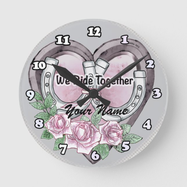 Horloge Ronde we ride together clock (Recto)
