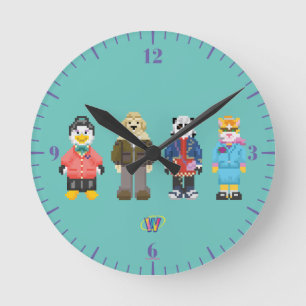 Horloge Ronde Webkinz Pixel Hosts