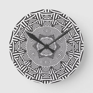 Horloge Ronde Wellcoda Style Indien Illusion Optique