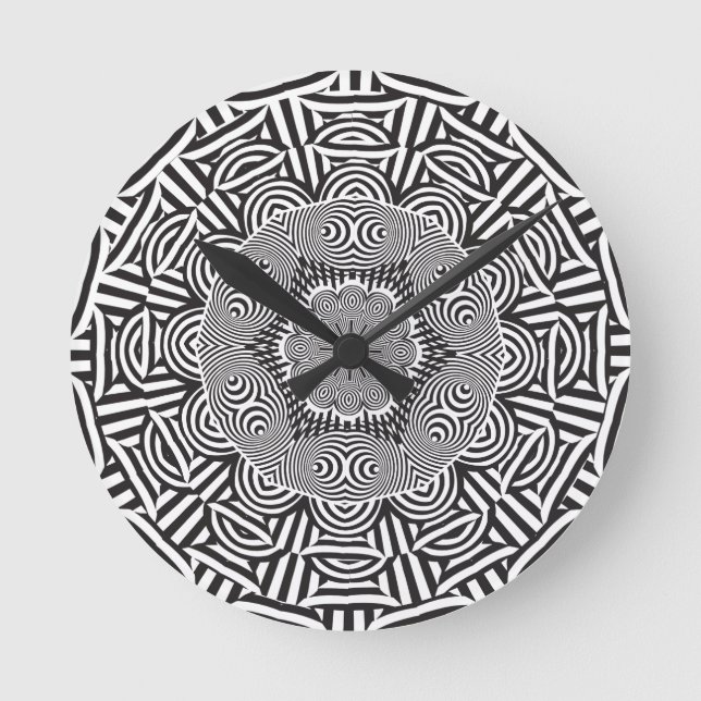 Horloge Ronde Wellcoda Style Indien Illusion Optique (Recto)