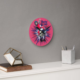 Horloge Ronde Western Rodeo Cowboy Cowgirl Mutton Buston