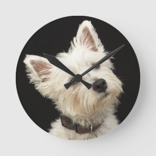 Horloge Ronde Westie (West Highland terrier) avec col