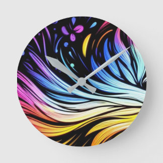 Horloge Ronde Whimsical Art on an 8"