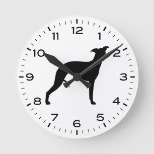 Horloge Ronde Whippet Chien race Silhouette