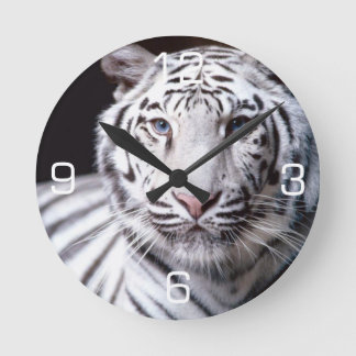 Horloge Ronde White Bengal Tiger Photographe