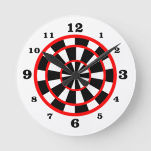 Horloge Ronde White Dartboard Look Numbered