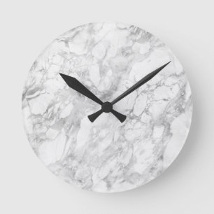 Horloge Ronde White Gray Marble Classic Elegant Beauty Glitzy