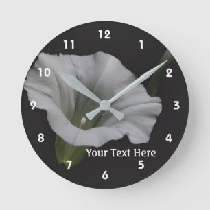 Horloge Ronde White Morning Glory Flower Nature