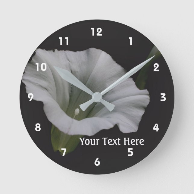 Horloge Ronde White Morning Glory Flower Nature (Recto)