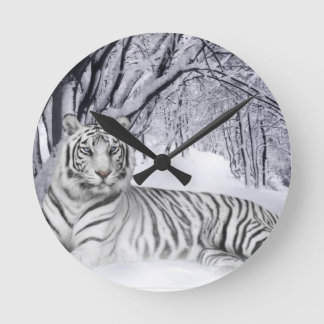 Horloge Ronde white+tiger+toxiques