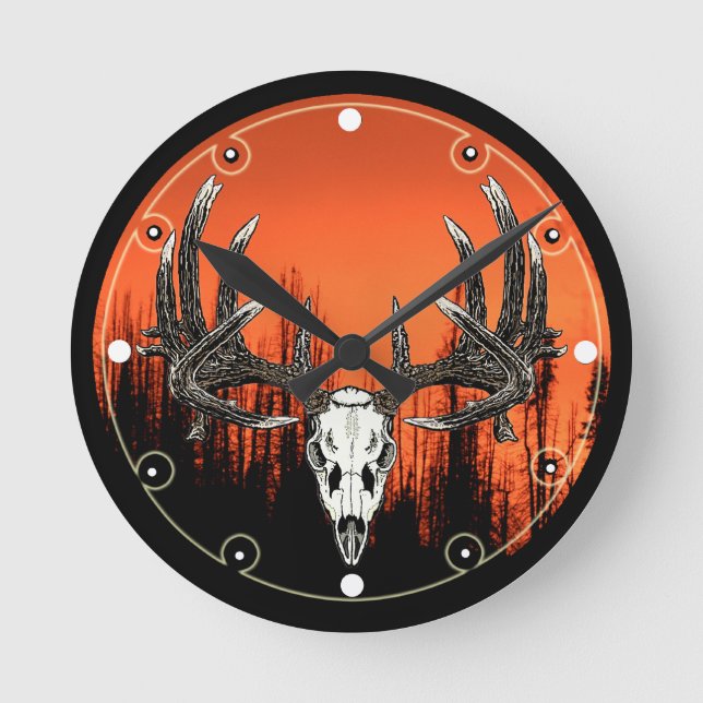 Horloge Ronde Whitetail de skull 6 (Recto)
