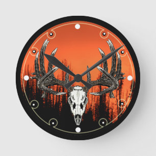 Horloge Ronde Whitetail de skull 6