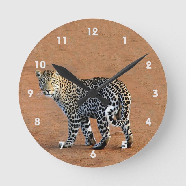 Horloge Ronde Wild Leopard en Afrique (Recto)