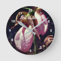 Wild Pink Lady Slipper Orchid Pair Personalized
