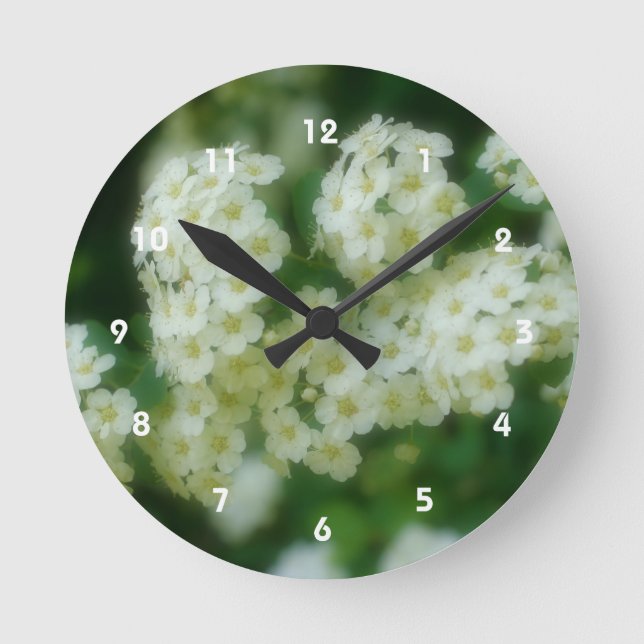 Horloge Ronde Wild White Rambling Roses Flower (Recto)