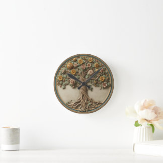 Horloge Ronde William Morris arbre de vie Vintage préraphaélite