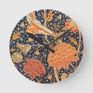 Horloge Ronde William Morris Cray Floral Art Nouveau Motif