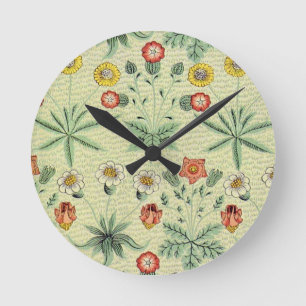 Horloge Ronde William Morris Daisy Floral Fond d'écran Motif