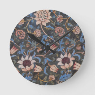 Horloge Ronde William Morris Evenlode Textile Floral Art