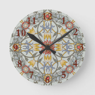 Horloge Ronde William Morris Floral Circle Flower Illustration
